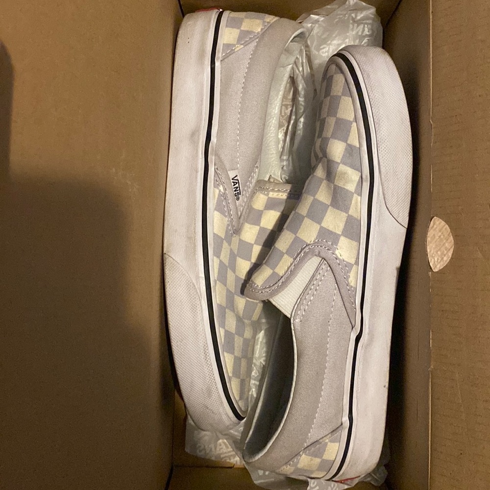 Gray dawn slip on vans